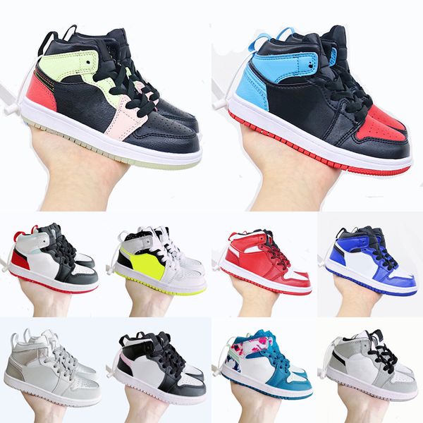 

kids jumpman 1s bred basketball shoes unc university youth boys girls 1 royal blue red twist obsidian digital pink toddlers skateboard joggi