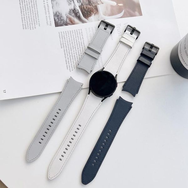 Luxus 7 Farben Leder Smart Straps Uhrenarmband 20 22 MM Echte Armbänder Für Samsung Galaxy Uhren 4 Ersetzen