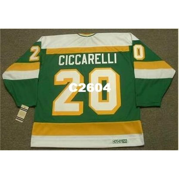 Chen37 Men #20 Dino Ciccarelli Minnesota North Stars 1981 CCM Vintage Retro Hockey Jersey ou personalizado qualquer nome ou número de camisa retrô