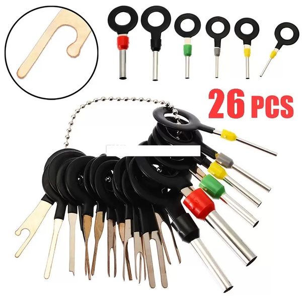 

automotive plug terminal remove tool set key circuit board wire harness terminal extraction pick crimp pin needle remove