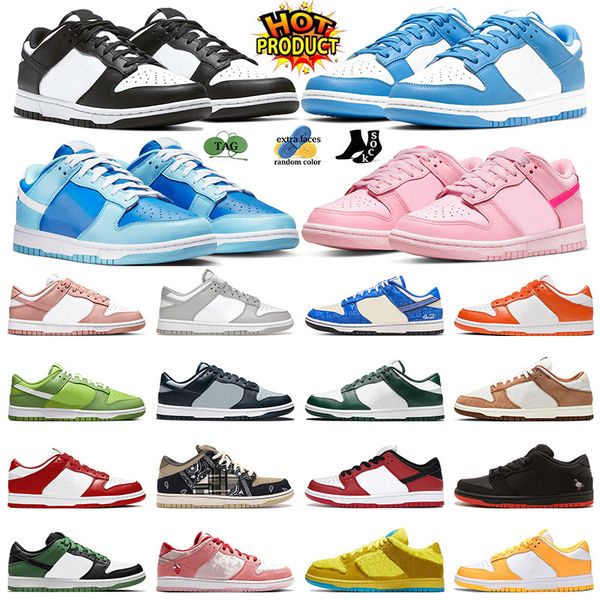 

xbo panda casual shoes for men women triple pink argon jackie robinson unc grey fog rose whisper laser orange trainers sneakers, Black