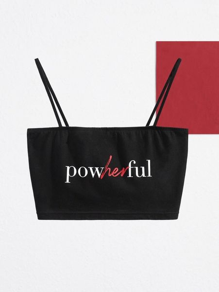 

x daniellethedreammaker letter graphic crop cami p6z7#, White