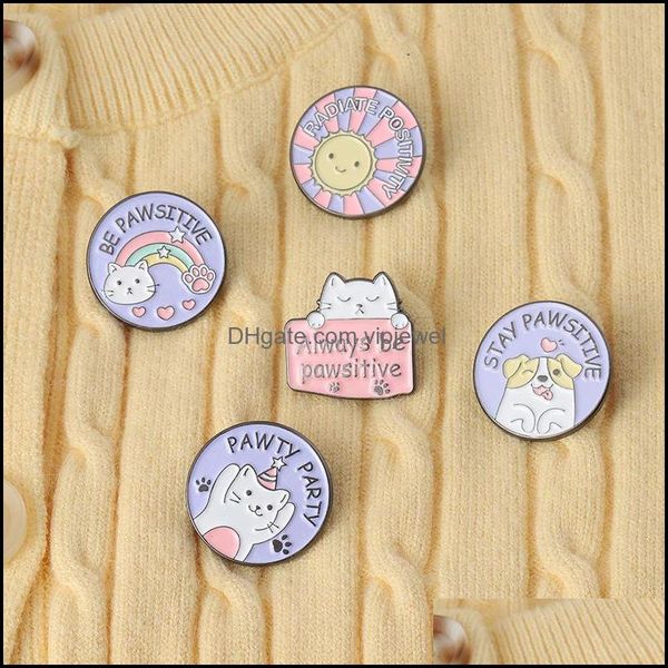 

pins brooches jewelry letter round cat dog clothes women alloy enamel claw sun lapel pins student cartoon animal schoolbag cowboy badge bro, Gray