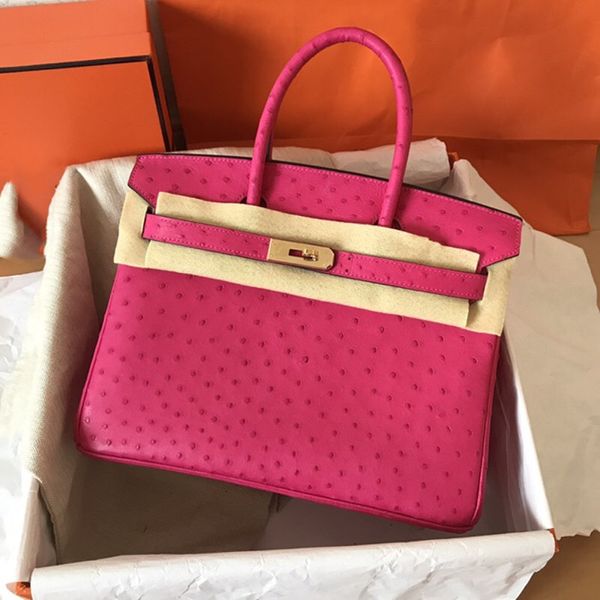Brand Burse 25cm Luxury Bolsa Designer Totes Bag Real Astruz Couro Totalmente Filding Fuchsia Pink Blue Colors Preço de atacado Entrega rápida