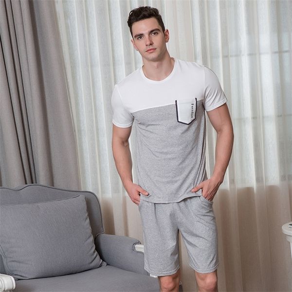 

a men's young people cotton short sleeve sets casual comfortable sets selling lj201117, Gray