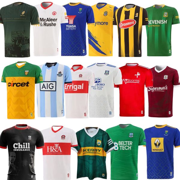 

22 23 gaa rugby jerseys kilkenny kerry tyrone meath fermanagh derry roscommon donegal mayo cork delhi dublin monaghan wicklow rose kekri rou, Black;gray