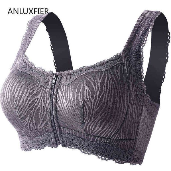 

h9721 artificial prosthesis bra after breast cancer surgery no steel ring lingerie front zipper light soft breathable underwear t220726, Red;black