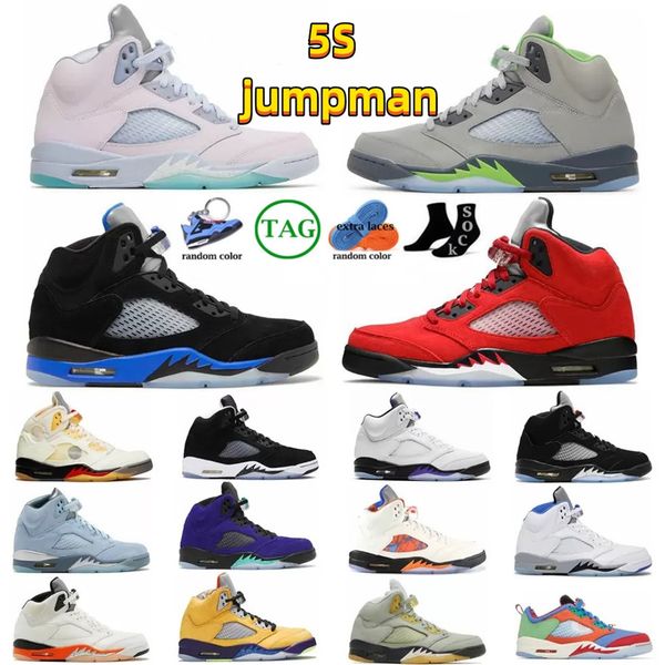 

2022 new style basketball shoes men jordan 5 5s white unc quai florida island green oregon wolf rey anthracite sneakers trainers t1