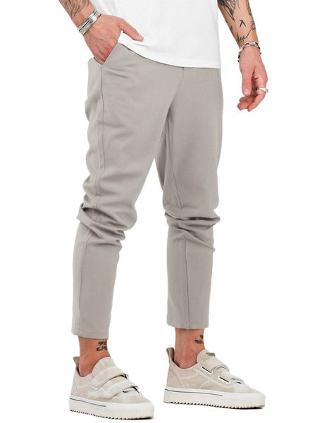 

men drawstring waist crop pants u6ji#, Black