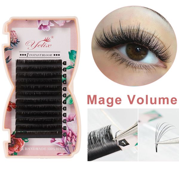 Yelix Mega volume lashes easy Fanning estensioni delle ciglia individuali Easy fan eyelash Natural Ciglia professionali per la costruzione 220602