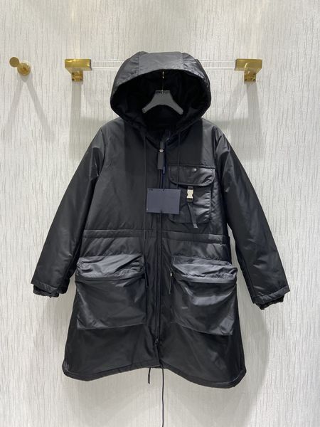 

30% off autumn and winter mens parkas down outwear coats thich warm loose pd functional wind big pocket hooded waist feather men, Black