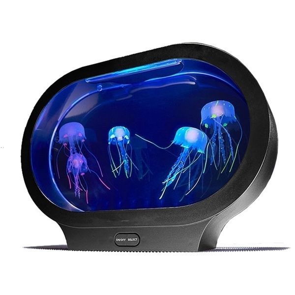 Boaz Jelly fish Lamp Tank Mood Light rium LED Colorful Ocean Wave Proiettore Medusa notte Lava Y200917