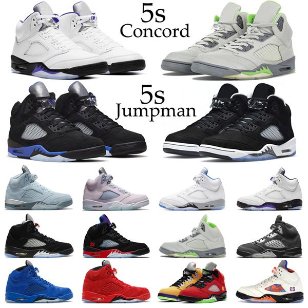 

5s concord men basketball shoes jumpman 5 green bean easter blue bird raging red racer blue oreo anthracite mens trainers sport sneakers