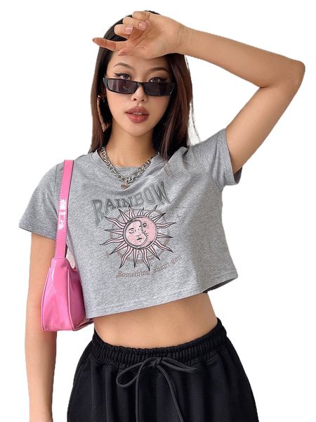 

dazy letter graphic crop tee 10dv#, White
