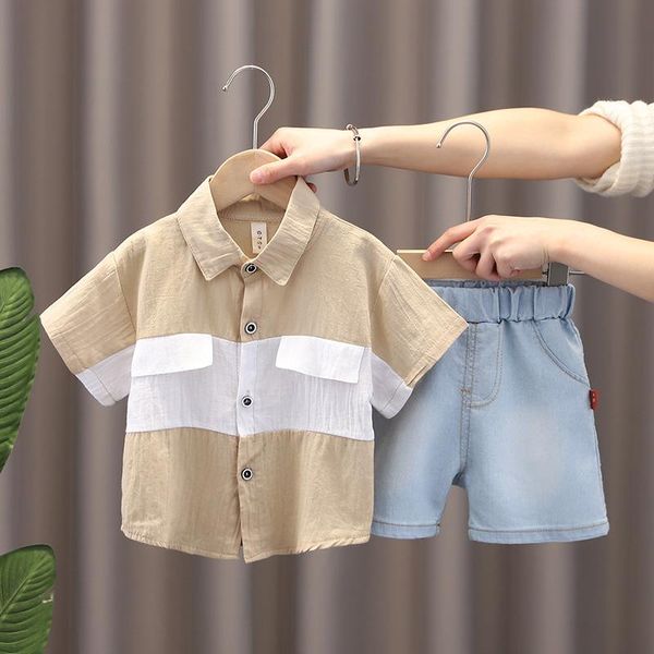 

clothing sets (4 sets/lot) 2022 arrival boy's summer set 050607, White