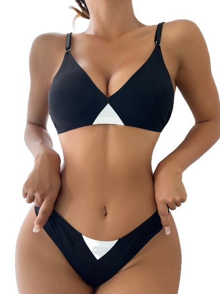 

rib no show lingerie set l2md#, Black;red