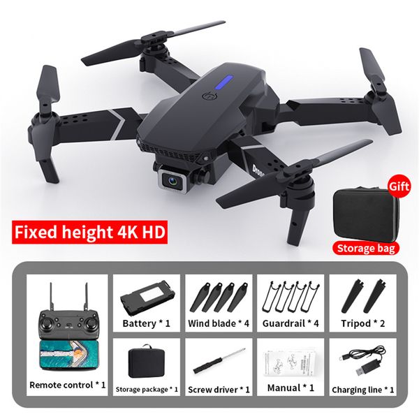 E88 Pro 4 K Drones ile Geniş Açı HD 1080 P Çift Kamera Yüksekliği Tutun WIFI RC Katlanabilir Quadcopter Drone Hediye Oyuncak DHL Gemi