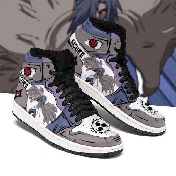 

sasuke shoes cursed seal of heaven costume anime sneakers, Black