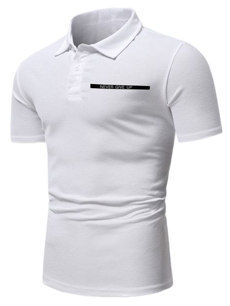 

men slogan graphic polo shirt y4tl#, White;black