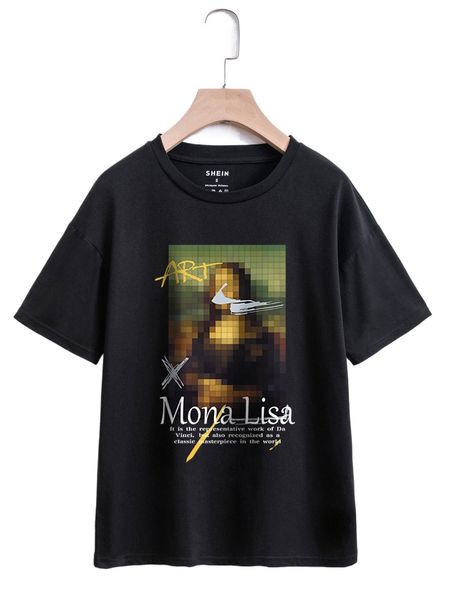 

figure and slogan graphic tee n9xo#, White