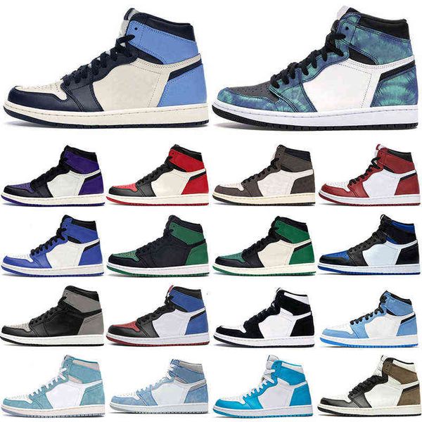 

1s mens basketball shoes sneakers bred toe unc mocha shadow university blue chicago game royal twist pine green 3 men women trainers, Black