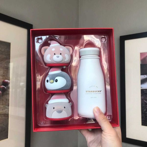 

2020 starbucks cup christmas cute stainless steel mug gift box 237ml