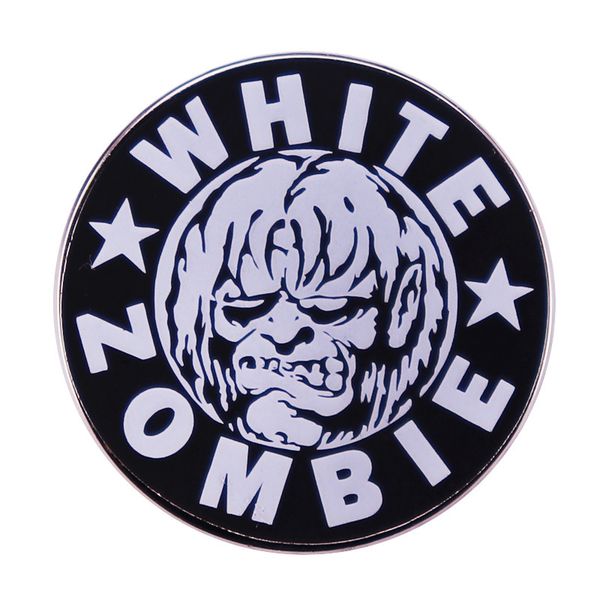 

white zombie logo pin rock band lovers halloween button brooch, Blue