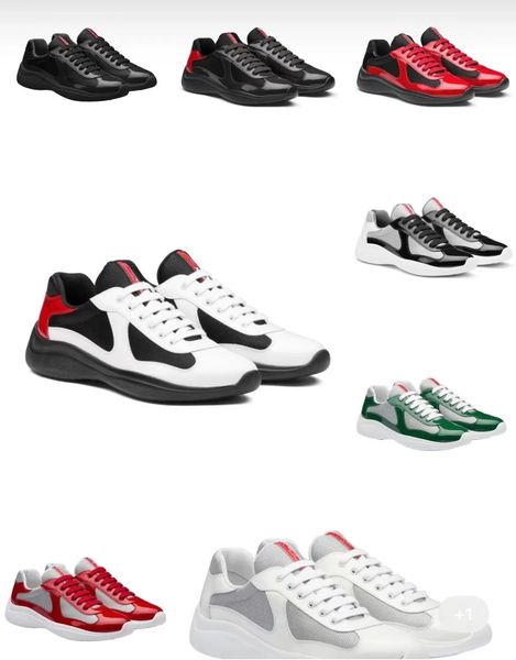 

[eu38-46,original box]america cup low sneakers shoes men rubber sole fabric patent leather men's casual outdoor sports with box, Black