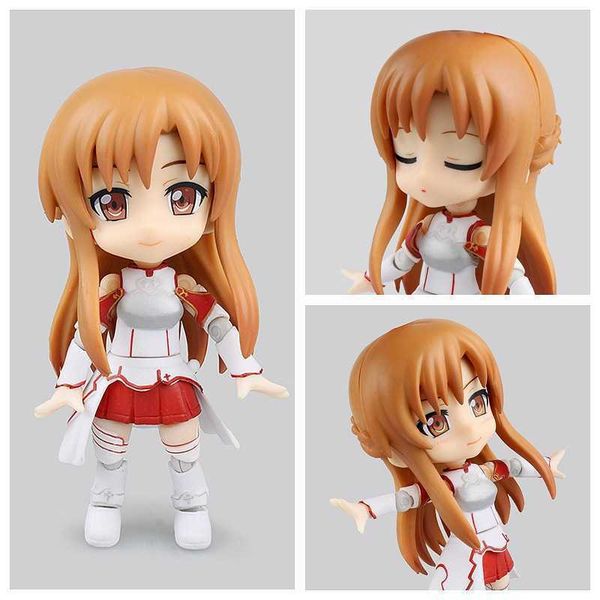 

huiya01 anime sao sword art online asuna yuuki kirito pvc 12cm action figures collection model toy gift doll adorable garage kits q0722