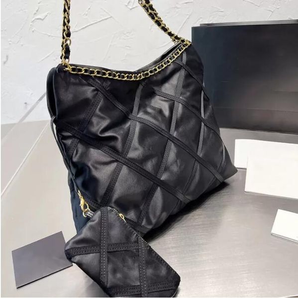 

tz women's france nylon bicolore quilted shopping bags with coin purse gold metal hardware matelasse shoulder handbags travel designer