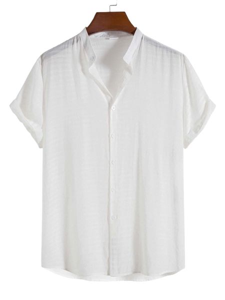 

men solid button front shirt 26to#, White;black