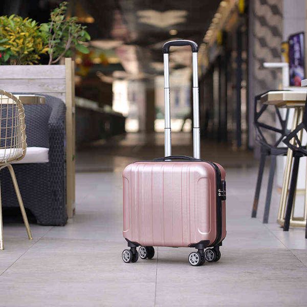 Valigia piccola in pollici alla moda su ruote Mini valigia da cabina per donna Trolley con password Scatola per cosmetici per bagagli J220707