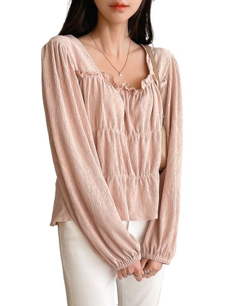 

dazy frill trim peplum blouse d1mx#, White