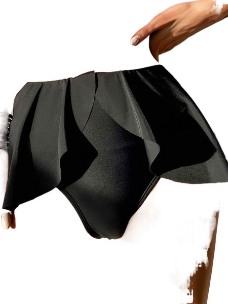 

ruffle trim high waisted bikini panty q1mq#, White;black