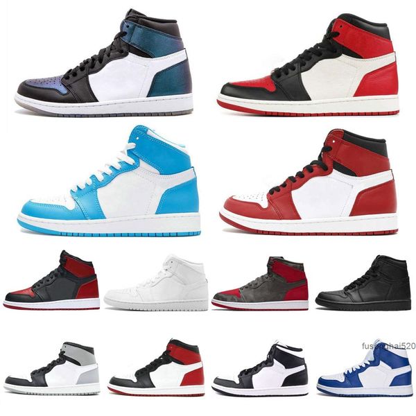 

men 1 basketball shoes og high 1s sneakers dark mocha university blue patent bred shadow hyper royal lucky green chicago toe mens sports