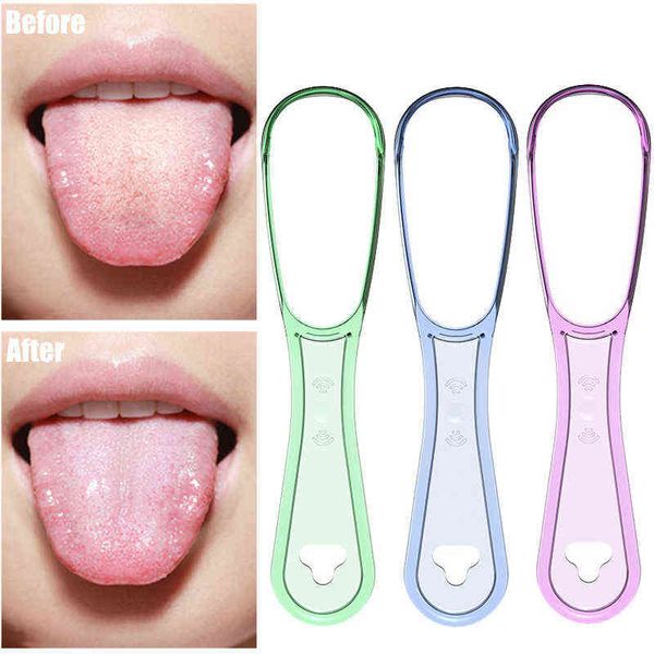 

1pcs tongue scraper brush silicone hygiene dental oral care tools reusable cleaning fresh breath cleaner 220614