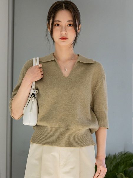 

dazy-less solid drop shoulder sweater n23z#, White;black