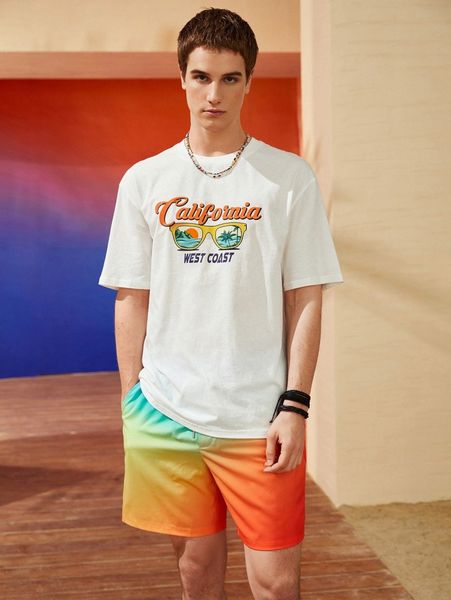 

men letter & glasses print tee f9ra#, White;black