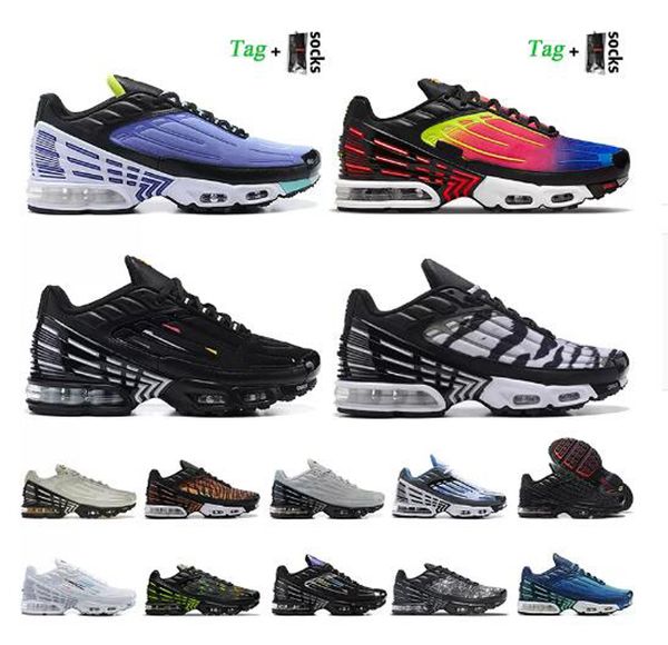 

tn plus 3 og running shoes with socks tns tn3 runner sneakers crimson mesh triple bone black white rainbow red symbol tuned tnplus trainers