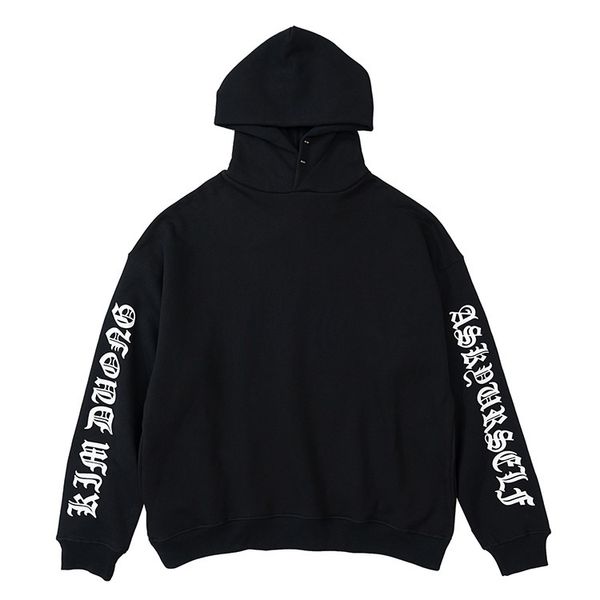 Schwarze Sweatshirts Übergroße Hoodies Männer Frauen Pullover Seite Buchstaben Drucken Hip Hop Hoode Lose Langarm Top Qualität Pullover High Street