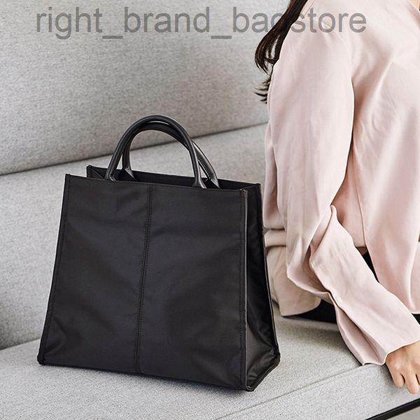 

korea women tote bag 2022 summer solid black oxford waterproof handle handbag female ol briefcase shoulder bag shopper purse w220810