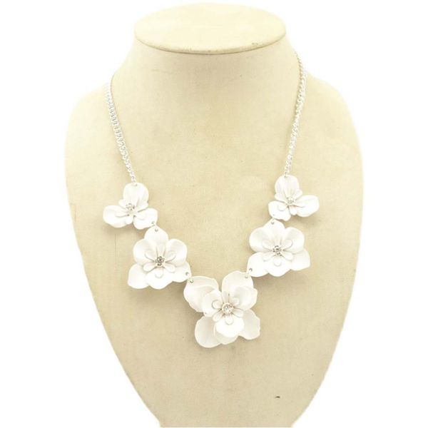 

lockets the original single white fine short net red flower necklace, Silver