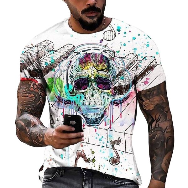

men's tee t shirt 3d print graphic round neck casual daily 3d print short sleeve fashion designer cool comfortable white s8tn#, White;black