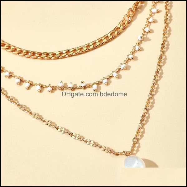 

chains tassel gold color jewelry charming pearl stone pendant necklace for women luxury trendy chain choker gift 2021 d bdedome dhmqn, Silver