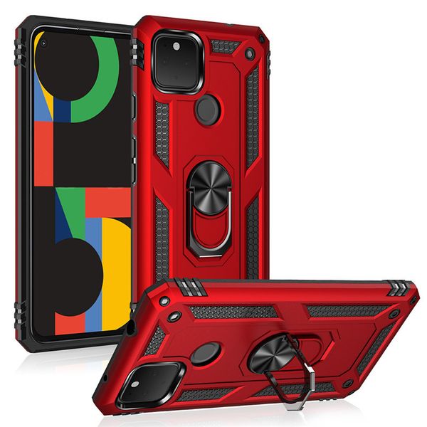 2-in-1-Hybrid-robuste Handyhüllen mit magnetischer Fingerpanzerung auf der Rückseite mit Ständer und robustem Schutz für Google Pixel 7 7pro 6 6pro 6A 5 5A 4 4A 5G