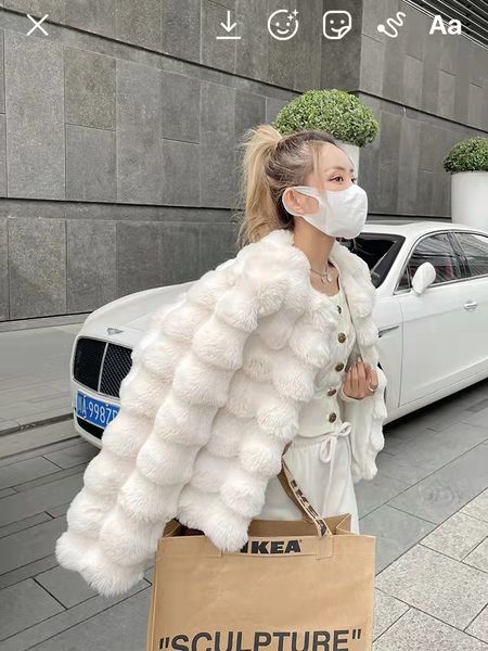

short faux fur coat white winter fluffy jacket thick korean black warm ecological fur and fur coat soft plush jacket t220716