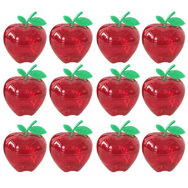 

12pcs christmas plastic apple-shaped chocolate candy box storage box red aa220318