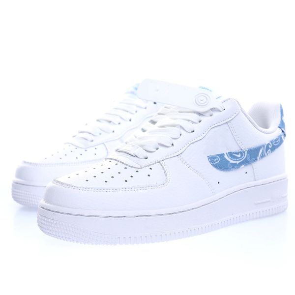 

shoes 1 low leather white light blue paisley runner sport sneakers trainers for men women dh4406-10030