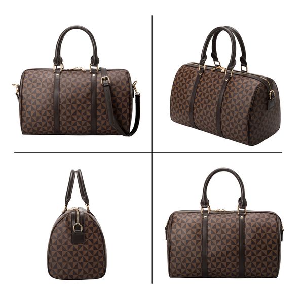 

quality men women fashion luggage bag black pu tag travel bag handle gentleman business tote with shoulder strap handbags saleoff01