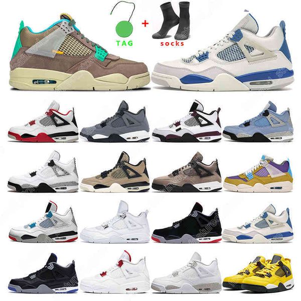 

7-13 2021 mens basketball shoes 4s desert moss women university bule 4 sail white oreo black cat royalty sports sneaker trainer